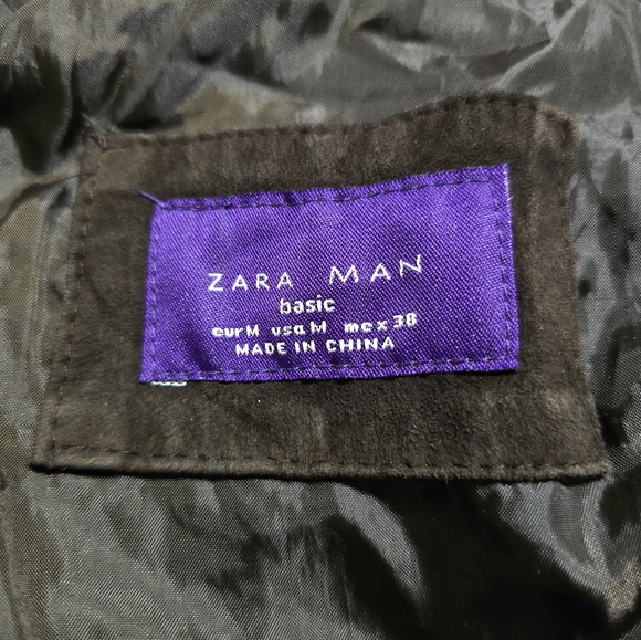 ZARA Man Brown Leather jacket size M - Picture 3 of 4